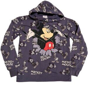 PURPLE DISNEY MICKEY MOUSE HOODIE SIZE S MICKEY BUSTING OUT ALL OVER PRINT YOUTH